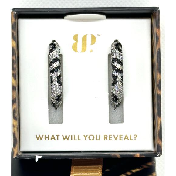 BOMB PARTY ER17966 Ultra Rare Unicorn Hoop Earrings Untamed Rhodium Plating - Picture 1 of 2